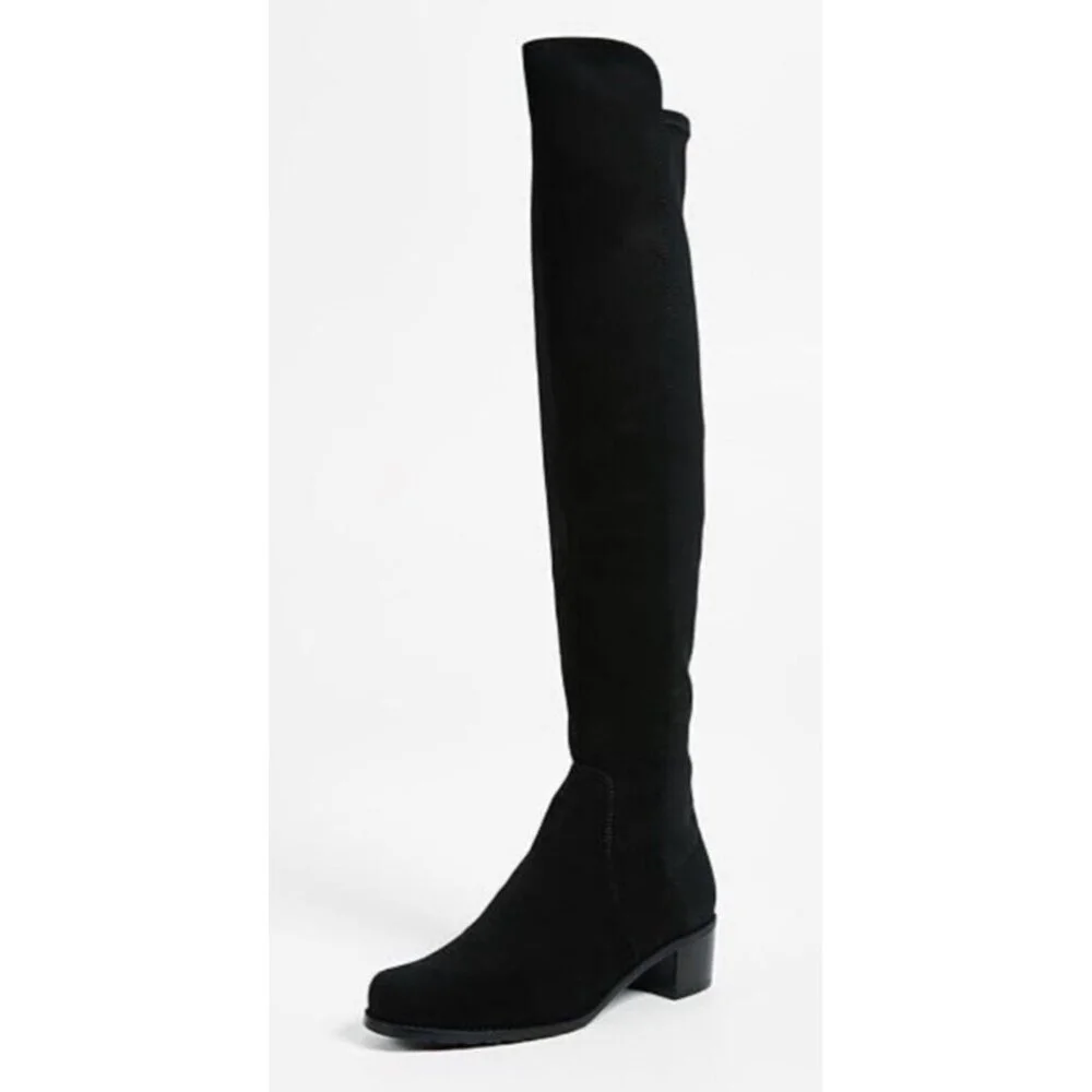 $850 STUART WEITZMAN Reserve Boot OVER THE KNEE SUEDE BOOT BLACK Size 6